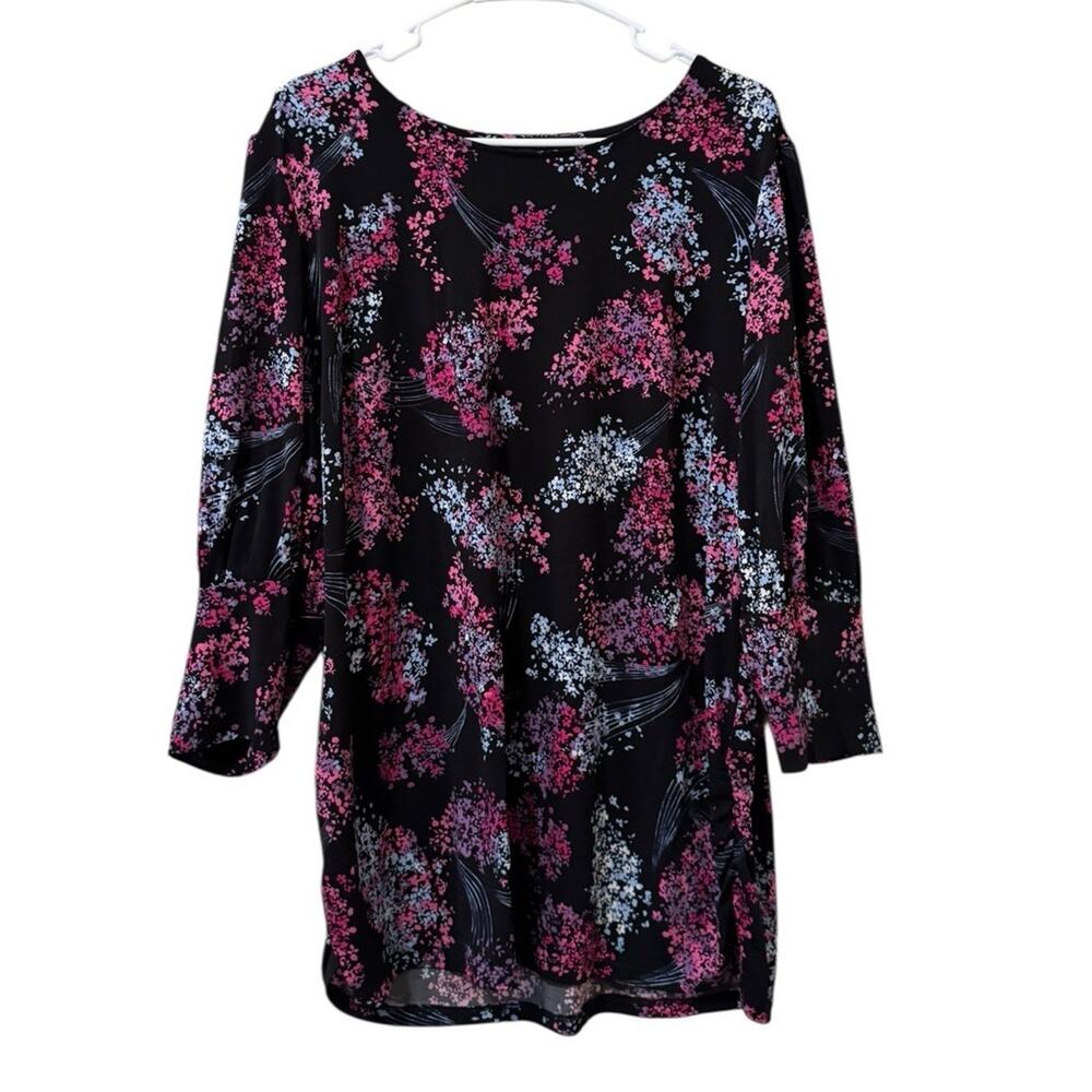 Lane Bryant Women Size 18/20 Floral‎ Blouse Lightweight Stretch Spring Office